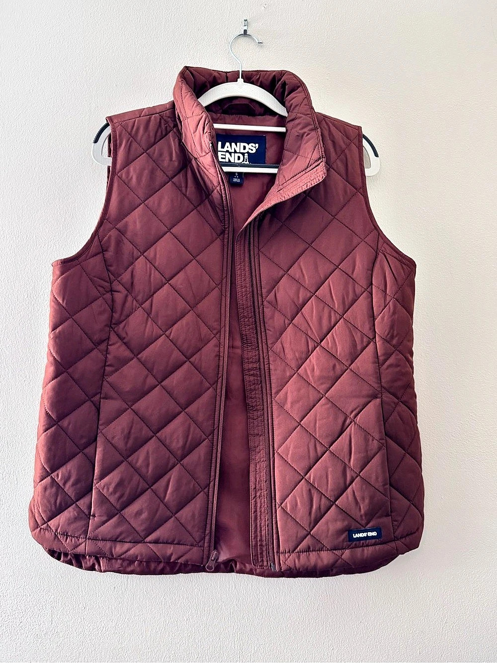 Lands' End FeatherFree Quilted Insulated Vest Rust color size small